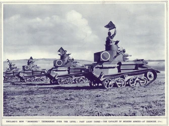 Los nuevos Ironsides de Inglaterra tronando sobre el nivel, de The Illustrated War News, publicado el 1 de noviembre de 1939